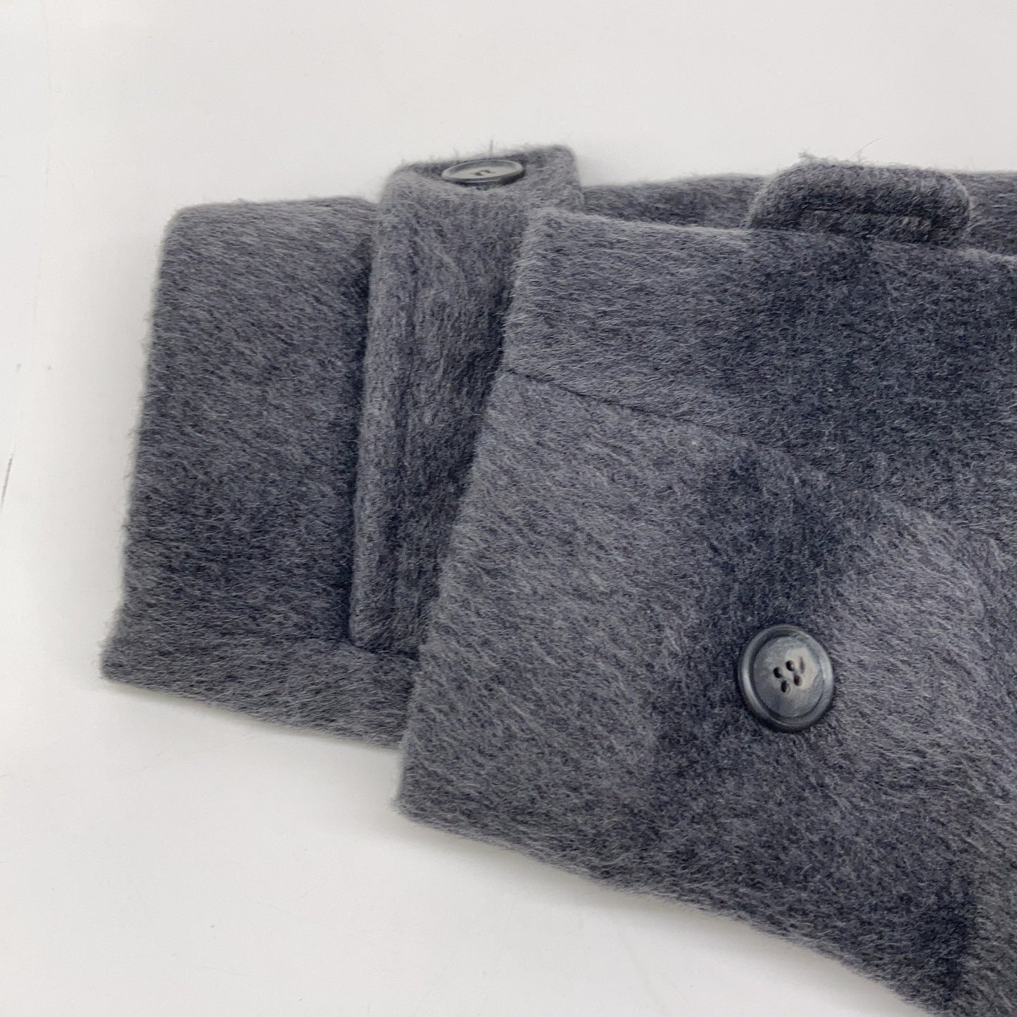 rurumu: rurumu: Gray rrm25AW-CT01 Rabbit Ear Fur Detachable Duffle Coat