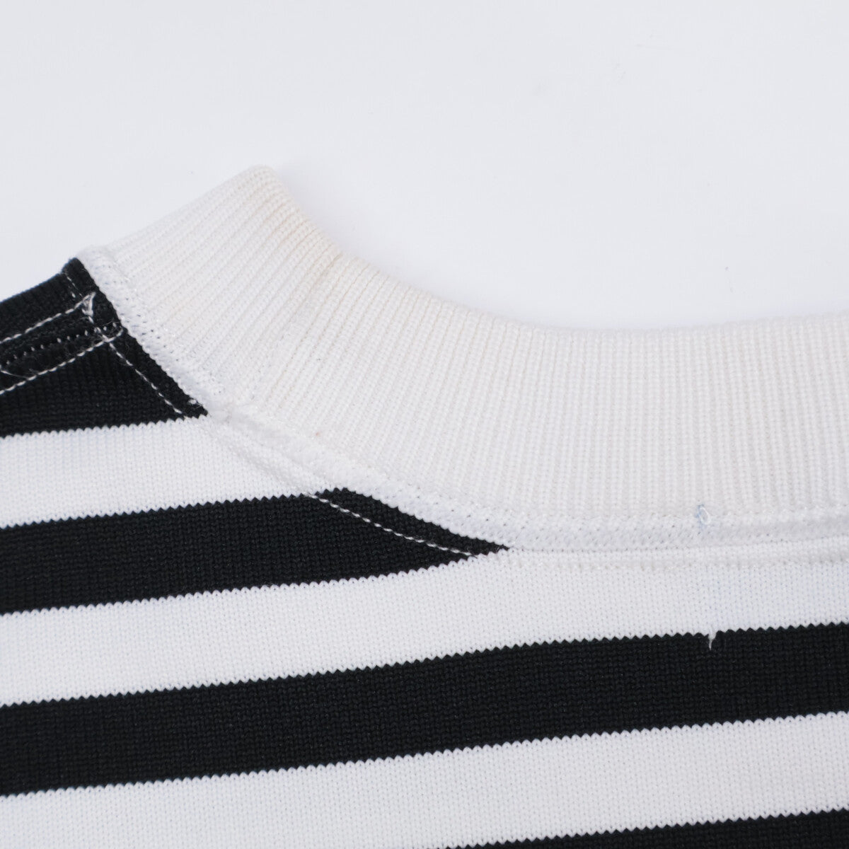 KUMIKYOKU x Setsuko Sagittaire Black/White Border Puff Sleeve Cut-and-Sew Top S2 Women's