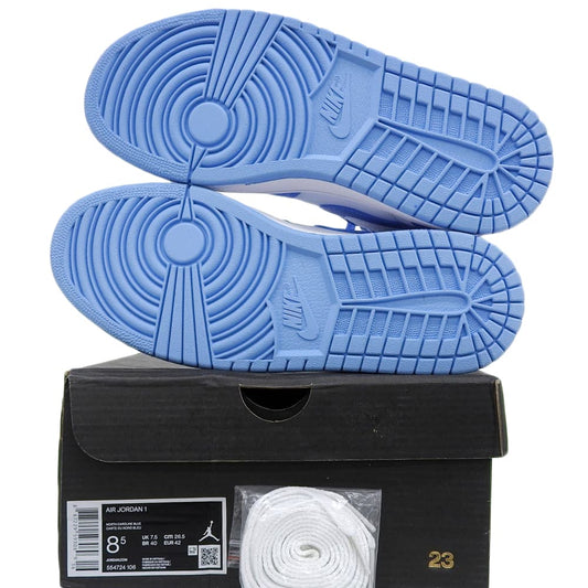 NIKE Unused AIR JORDAN 1 MID UNC North Carolina Men's Light Blue x White 26.5cm 554724-106 Shoes