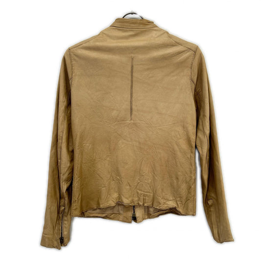 Beige washable leather jacket for women