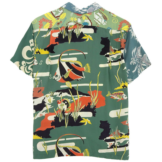 SUN SURF サンサーフ 美品 【ビームスボーイ別注】 クレイジー ハワイアン シャツ トップス メンズ グリーン M トップス