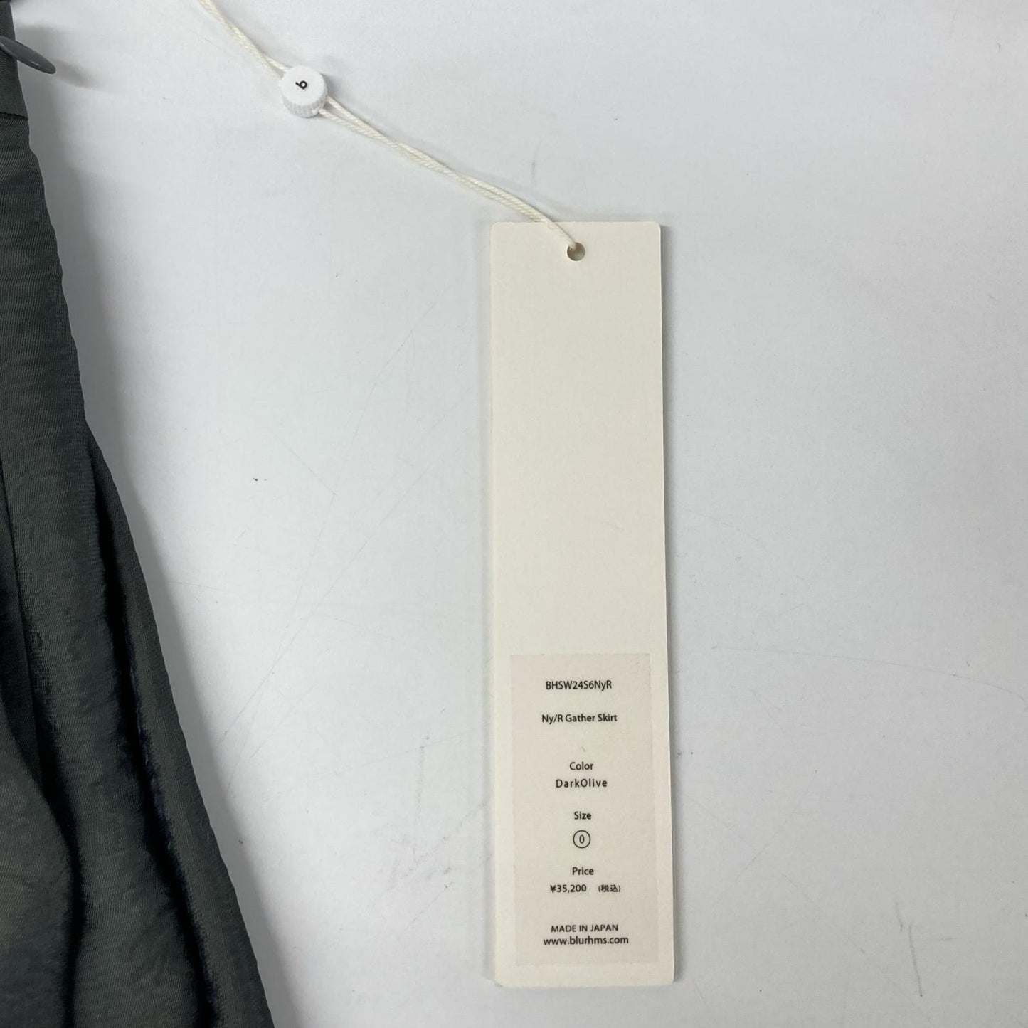 blurhms ブラームス 24SS BHSW24S6NyR ダークオリーブ ナイロン ギャザー スカート スカート