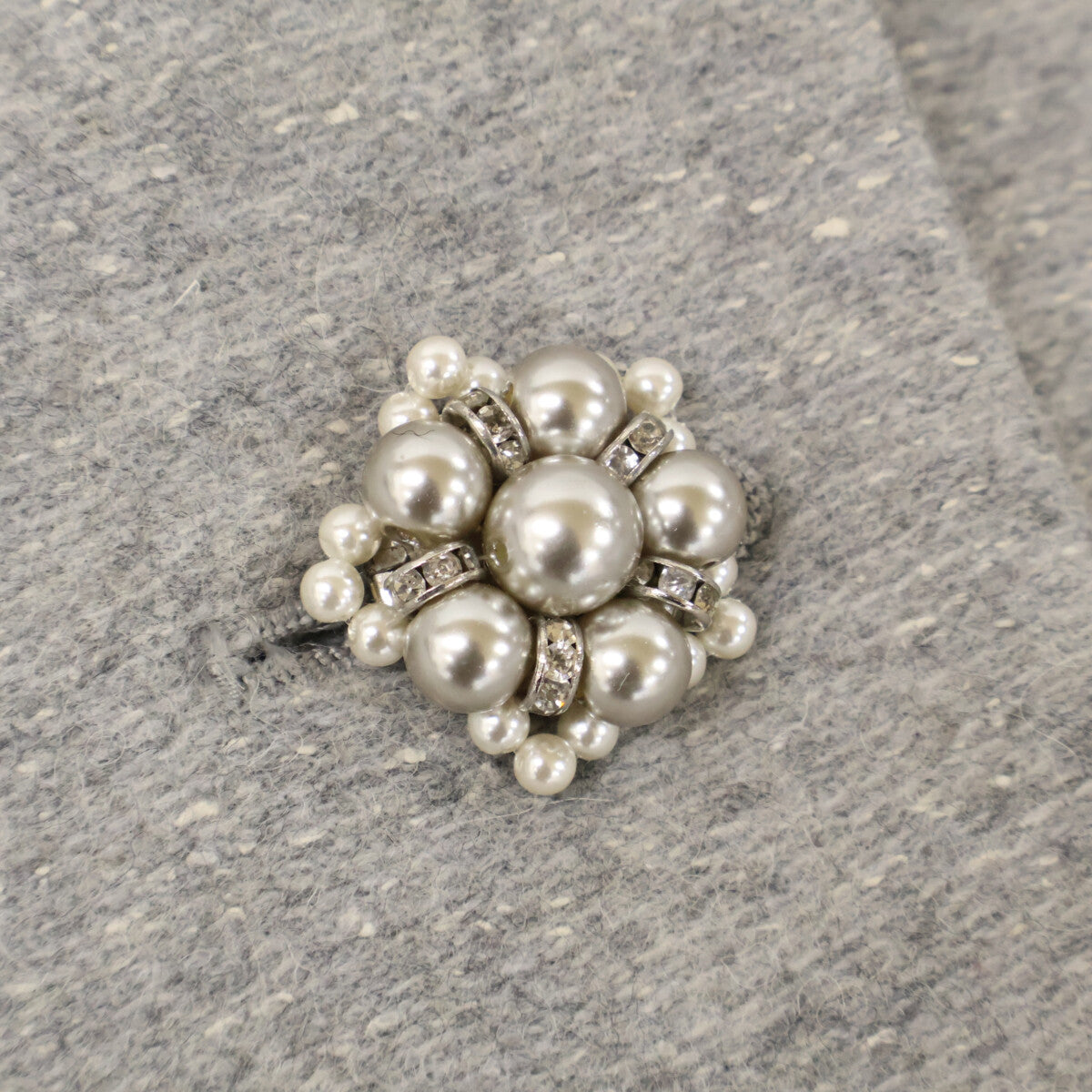 AUSTIN REED オースチンリード グレー ウール ミンクファー ビジュー ジャケット ジャケット 38