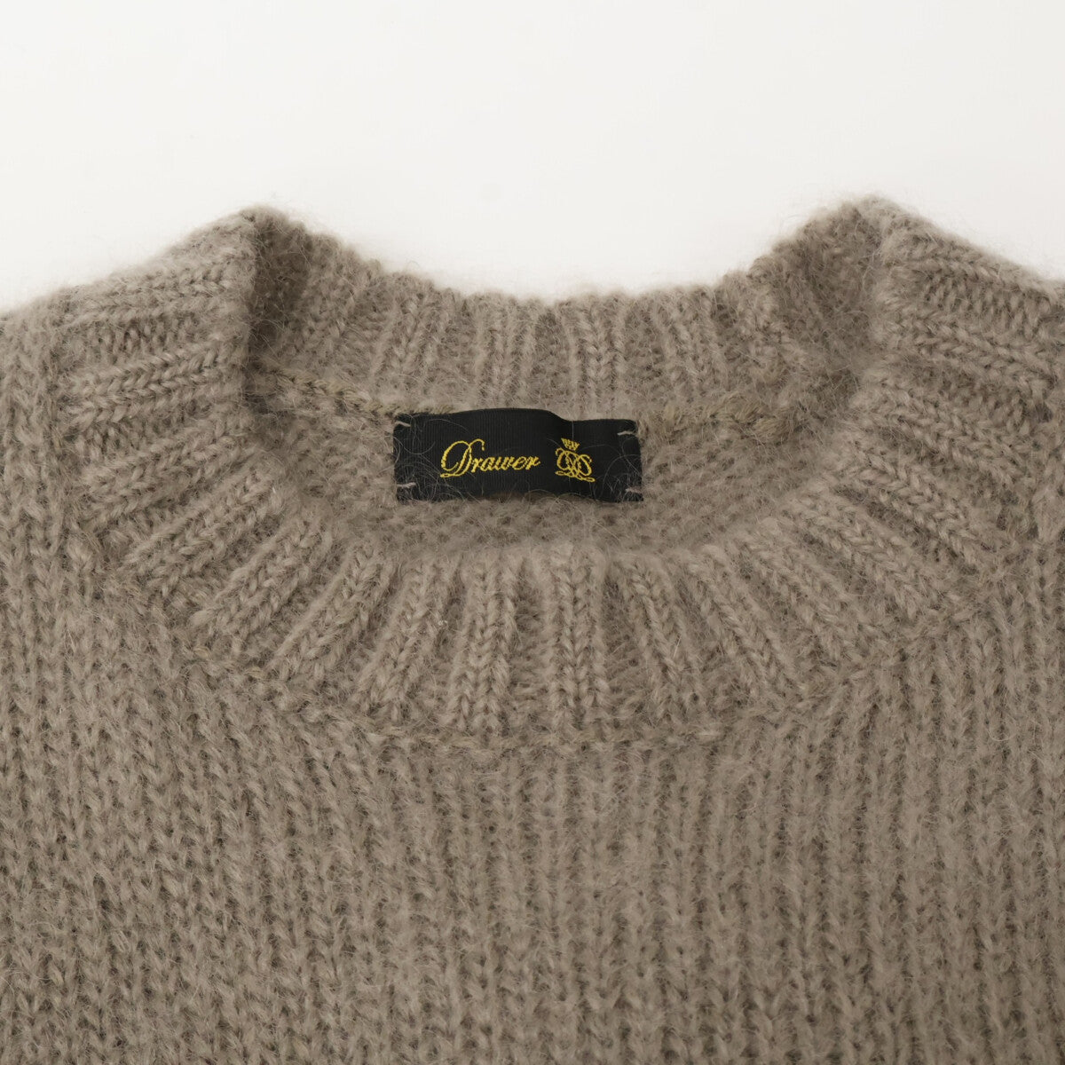 Brown 22AW 3G Mohair Wool Jersey Crew Neck Knit Top for Women