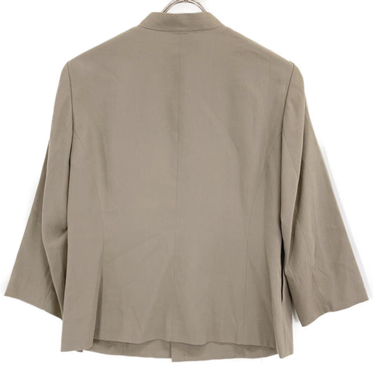 JURGEN LEHL JURGEN LEHL brown collarless cotton shirt jacket jacket