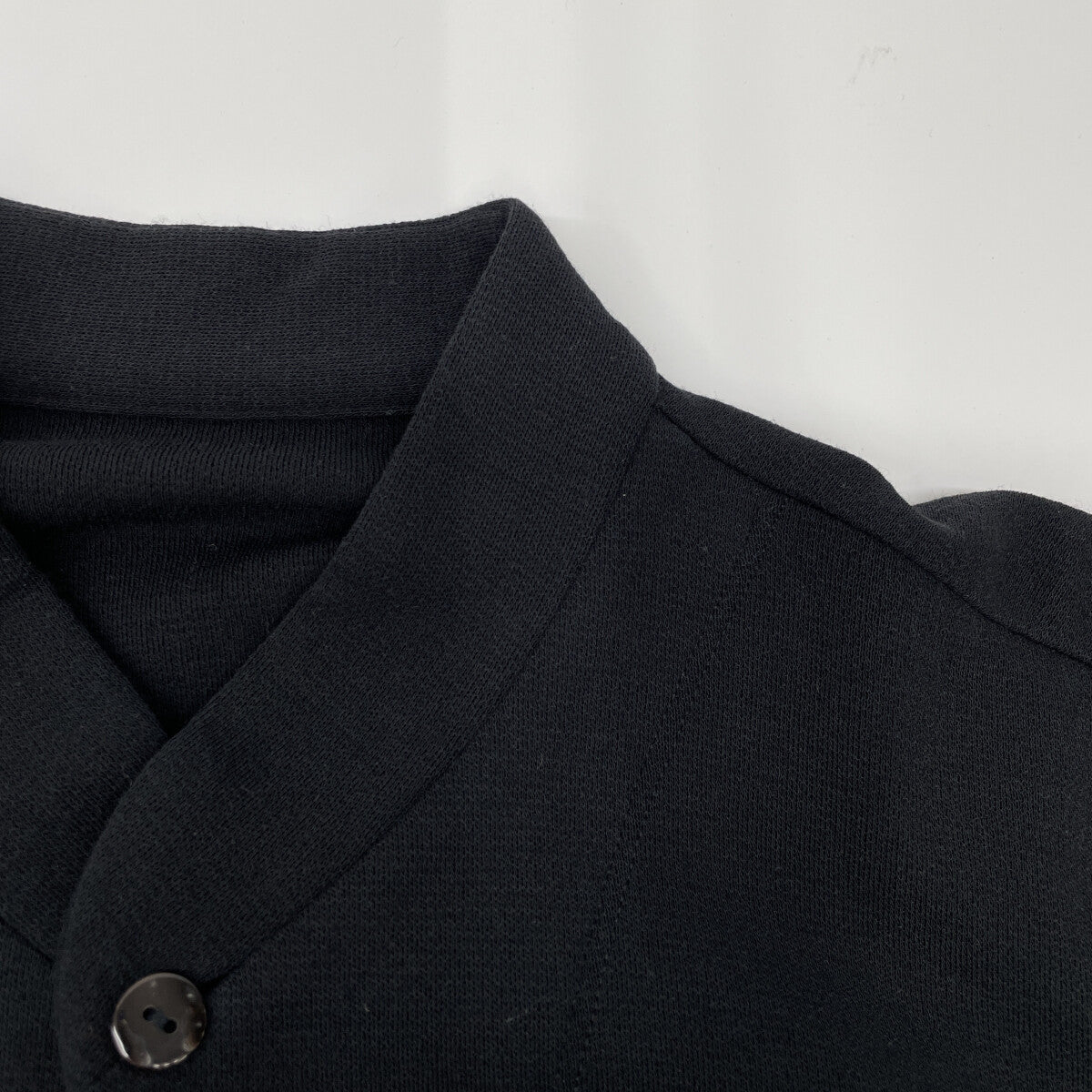 JURGEN LEHL ヨーガンレール ブラック ウール×コットン スタンドカラー シャツ トップス