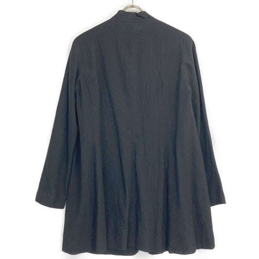 JURGEN LEHL Black Wool Collarless Long Cardigan Top