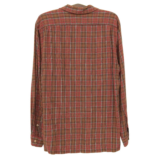 Plaid 90s Long Sleeve Shirt Top Men's Red L