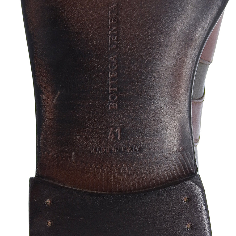 BOTTEGA VENETA ボッテガヴェネタ 新品同様 scarpa pelle s cuoio シューズ メンズ ブラウン 41 シューズ 41