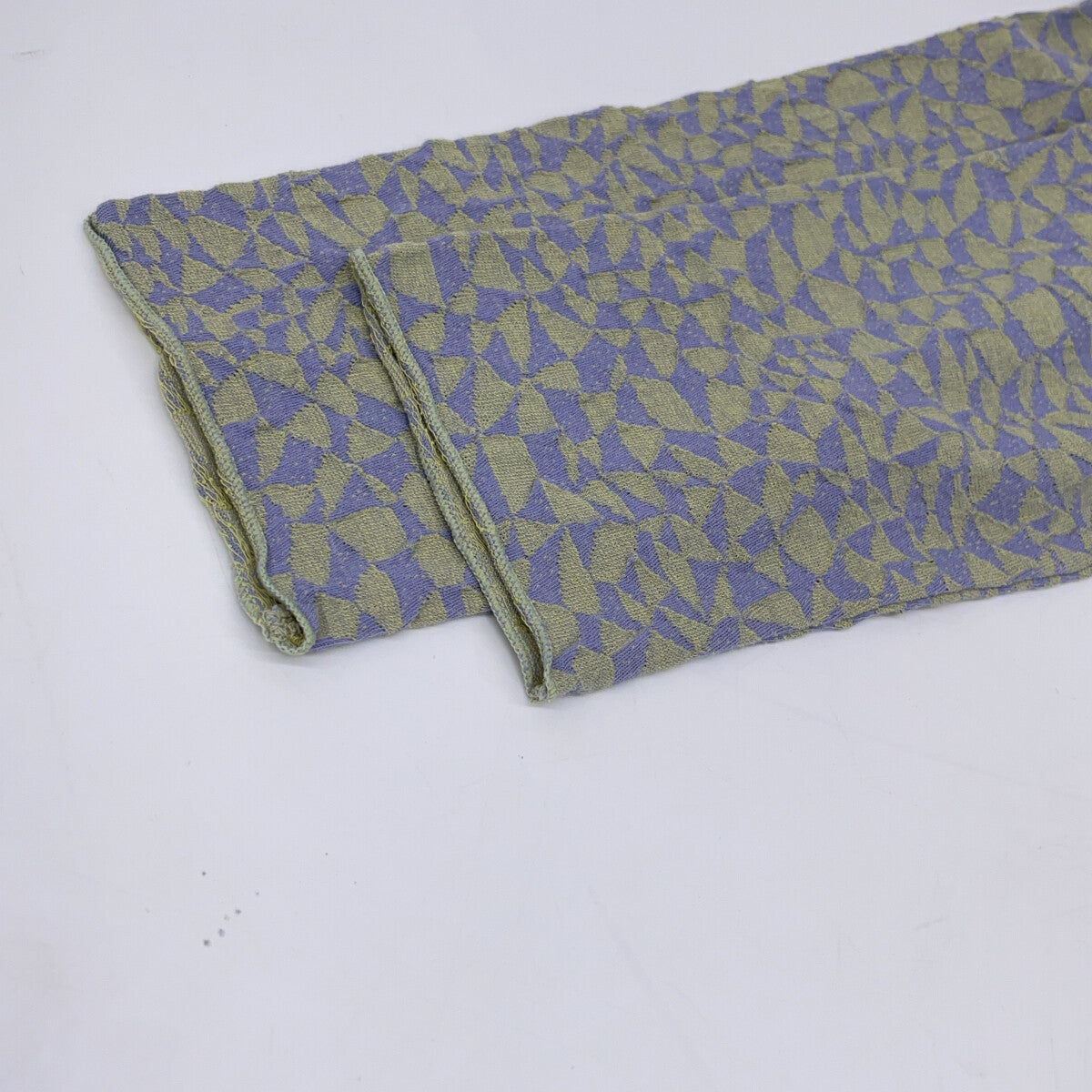 JURGEN LEHL Grey x Green Geometric Cotton Cut-and-Sew Top