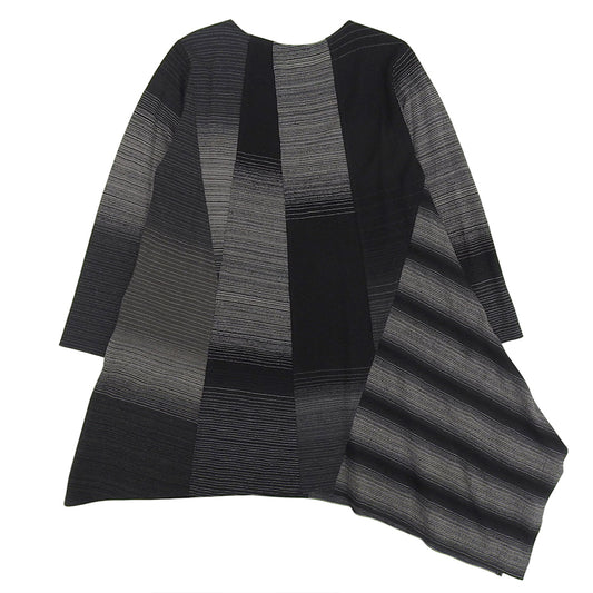 Allover pattern wool dress for women, gray, size M