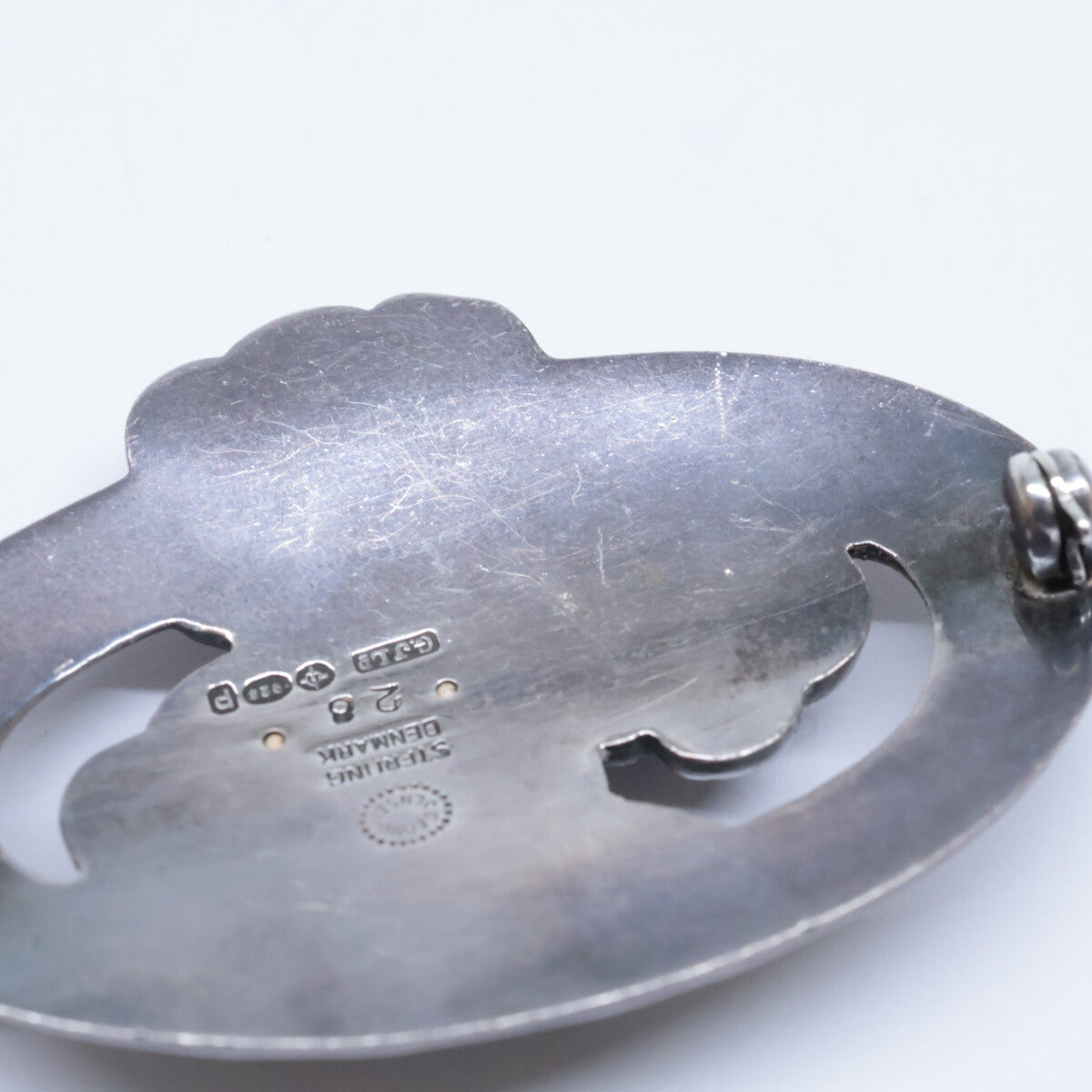 GEORG JENSEN ジョージジェンセン SV925 28 ラピスラズリ フラワーモチーフ ブローチ