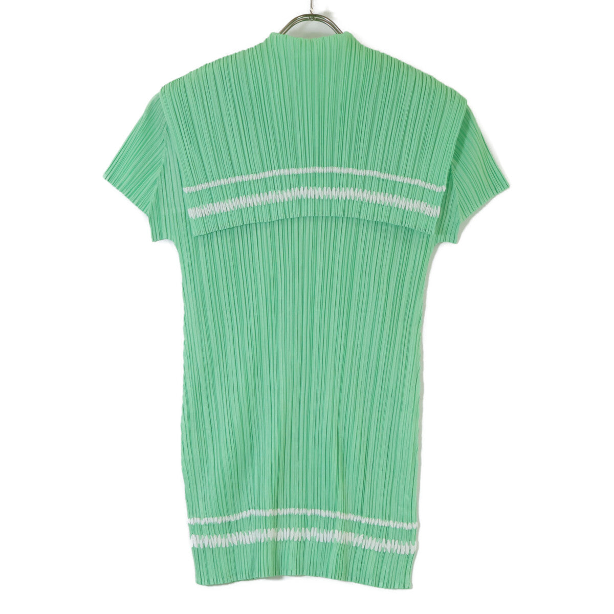 PLEATS PLEASE PP61-JK732 Green Sailor Collar Tunic Pleated Cut-and-Sew Top