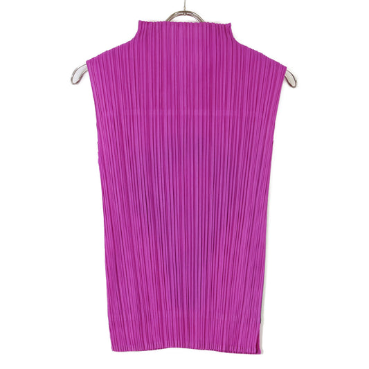 PLEATS PLEASE PP31-JK741 Purple Lightbulb Pleated Sleeveless Blouse Top