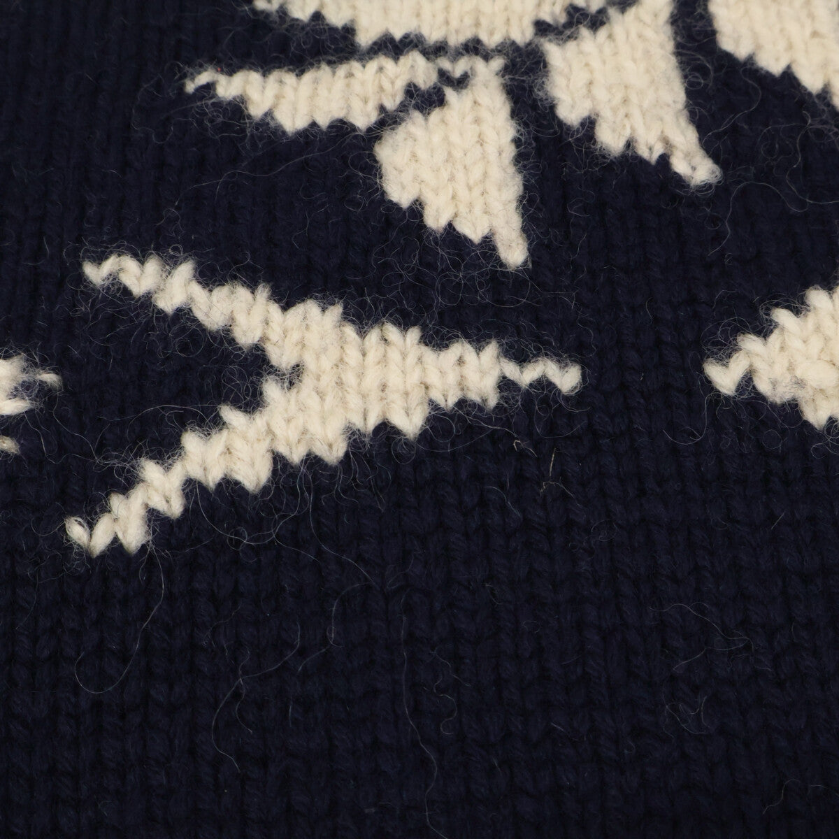 Navy Nordic Zip-Up Knit Top M Women's