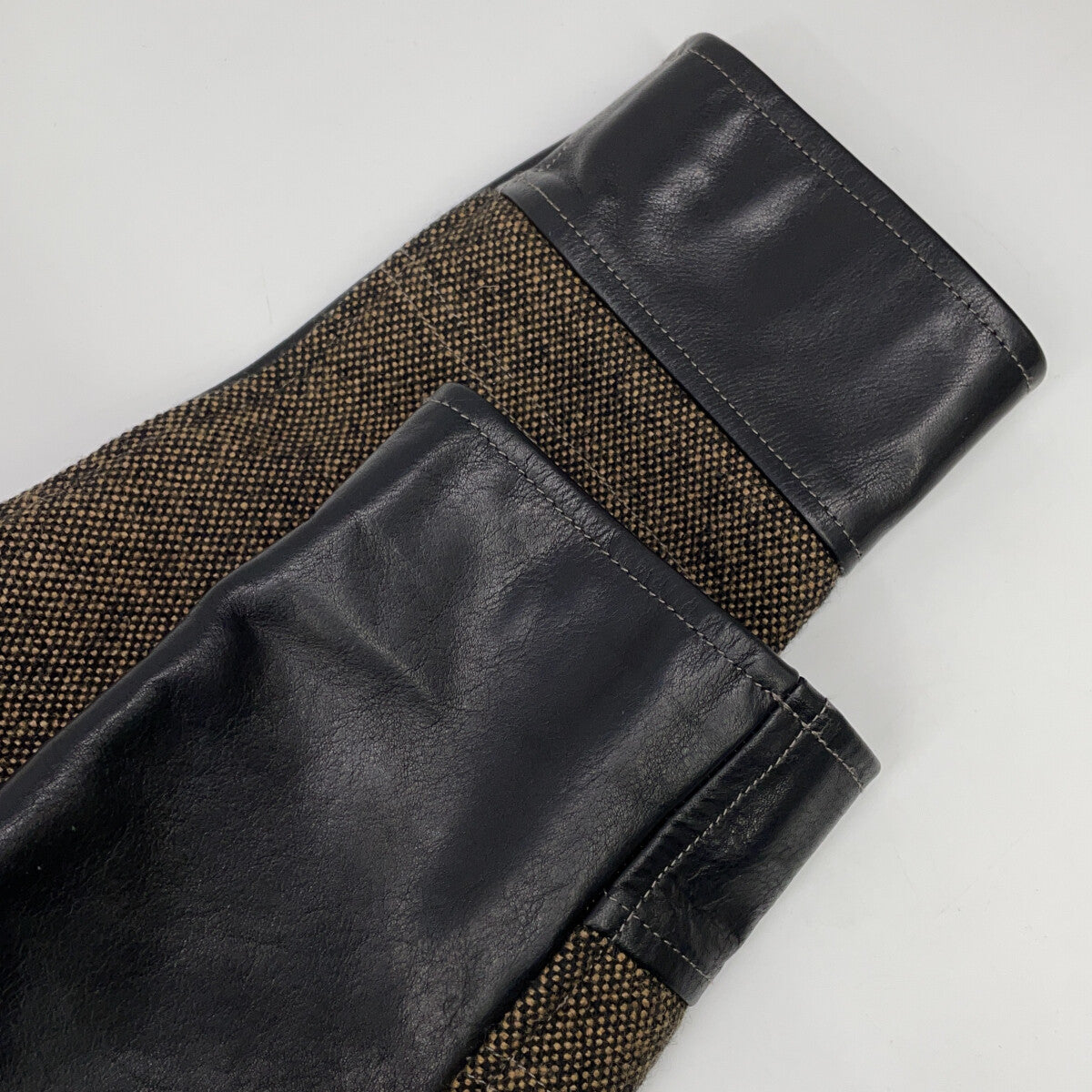 JUNYA WATANABE MAN ジュンヤワタナベマン 19AW WD-C002 ブラウン ウール×レザー ツイード 3Bコート コート