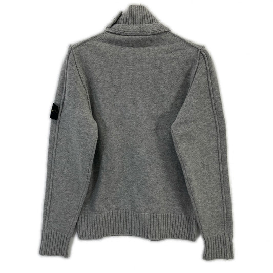 STONE ISLAND ストーンアイランド グレー ウール スタンドカラー カーディガン トップス