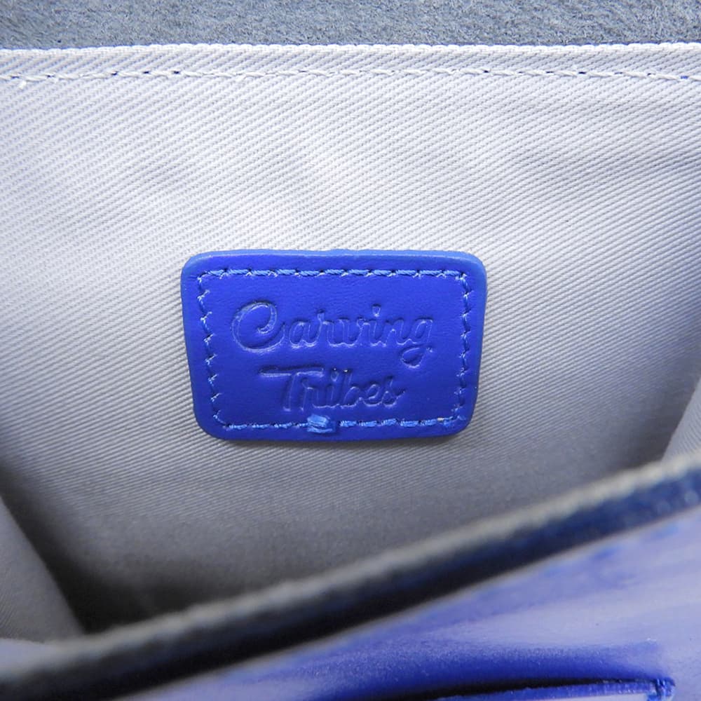 CARVING TRIBES カービングトライブス 美品 Flap ミニバッグ レザー ショルダーバッグ レディース ブルー ショルダーバッグ