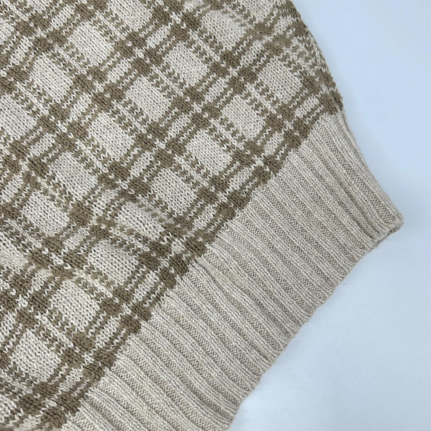POLObyRalphLauren ポロラルフローレン 90s ベージュ×カーキ ブロックチェックニット トップス