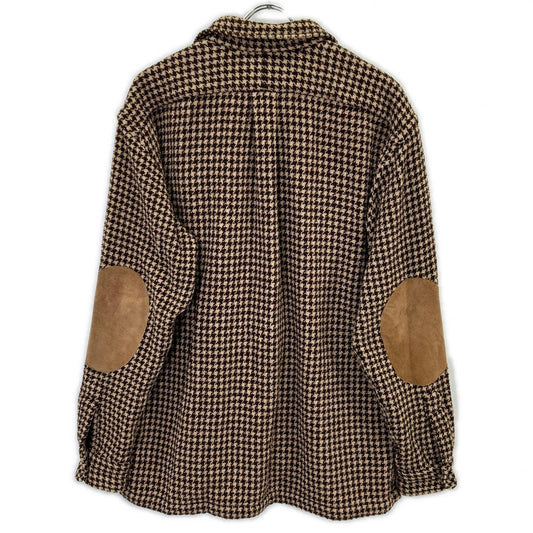 POLO RALPH LAUREN Brown Wool Houndstooth Shirt Jacket WHITMAN Jacket S