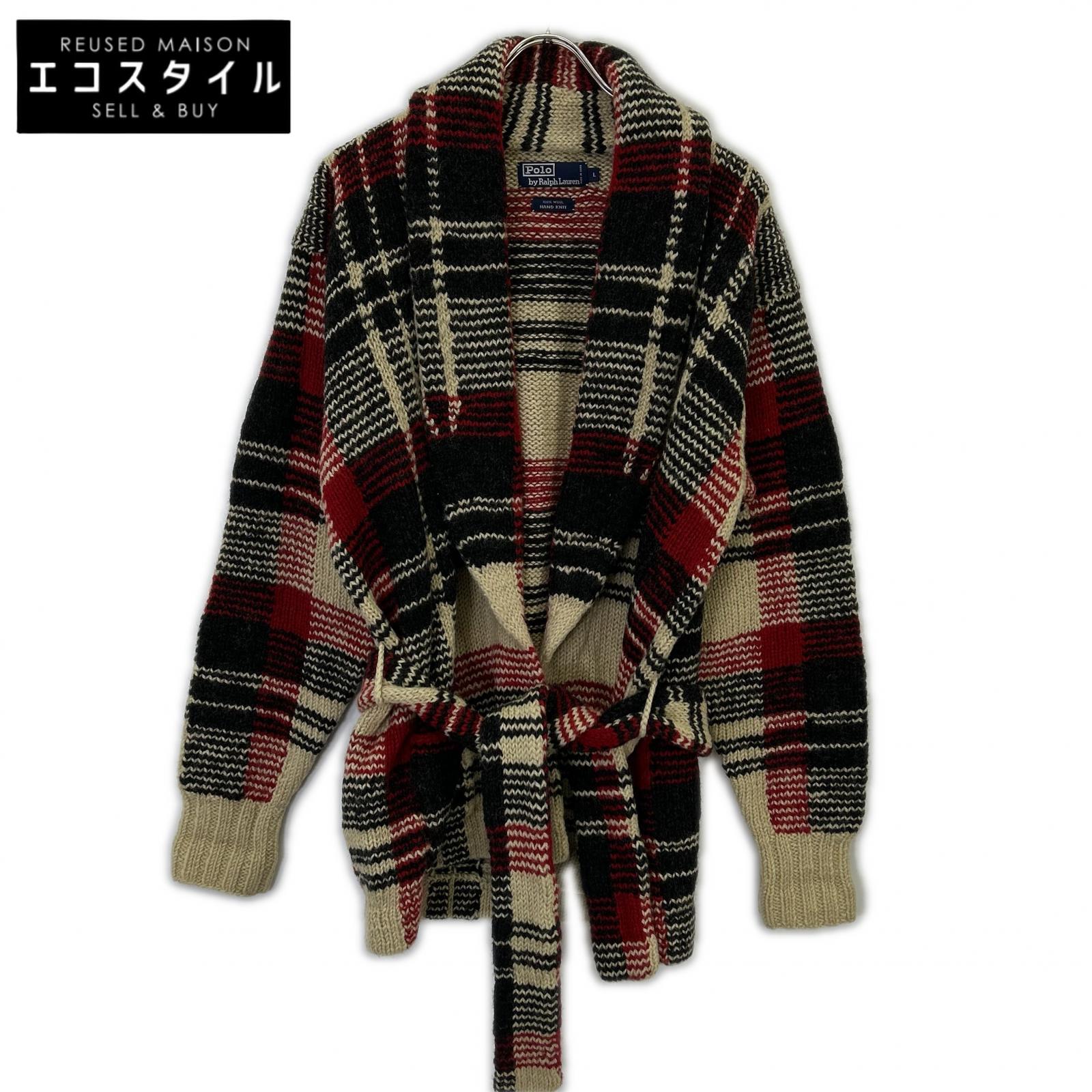 POLO RALPH LAUREN ポロ ラルフローレン ウール チェック柄 バンドニット カーディガン L POLO RALPH LAUREN ポロ ラルフローレン ｳｰﾙ ﾁｪｯｸ柄 ﾊﾞﾝﾄﾞﾆｯﾄ ｶｰﾃﾞｨｶﾞﾝ