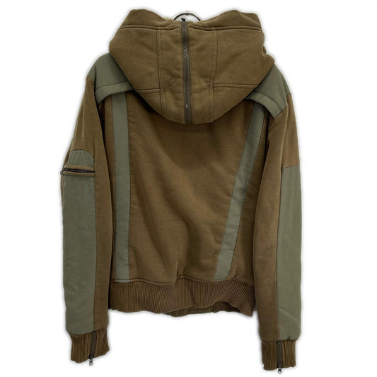 DIESEL ディーゼル カーキ 切り替えデザイン フード付きジャケット ジャケット