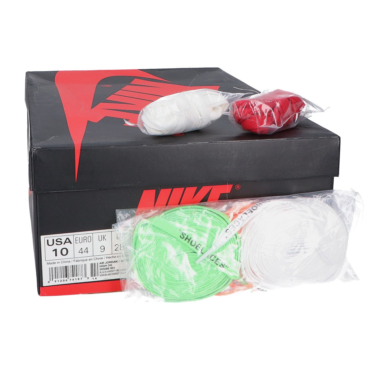 NIKE 【Excellent Condition】555088-001 AIR JORDAN 1 RETRO HIGH OG High-Cut Sneakers Shoes 28 Men's