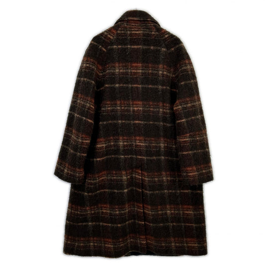 ROLD SKOV ロードスコフ 20AW ブラウン yarra coat 59900モヘヤ ウール チェックコート コート