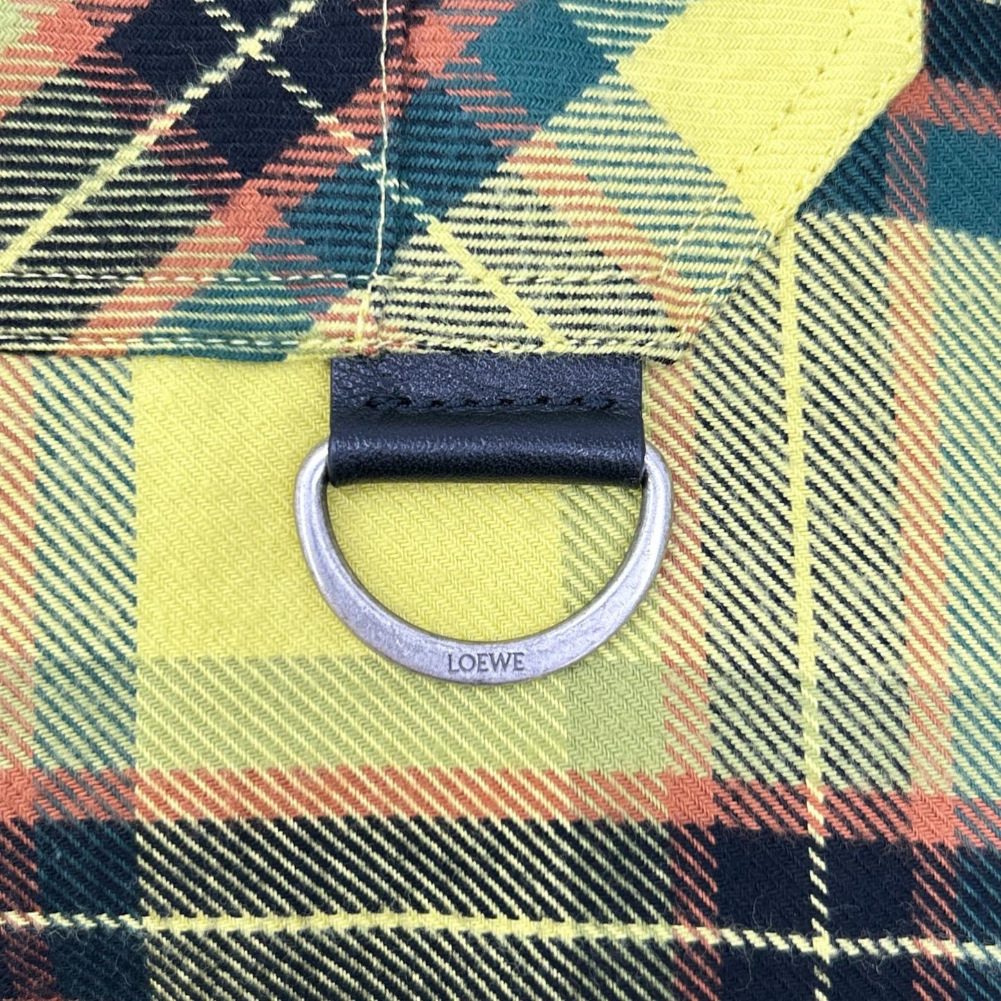 LOEWE H526Y05X07 21AW Yellow Check Oversized Shirt Top