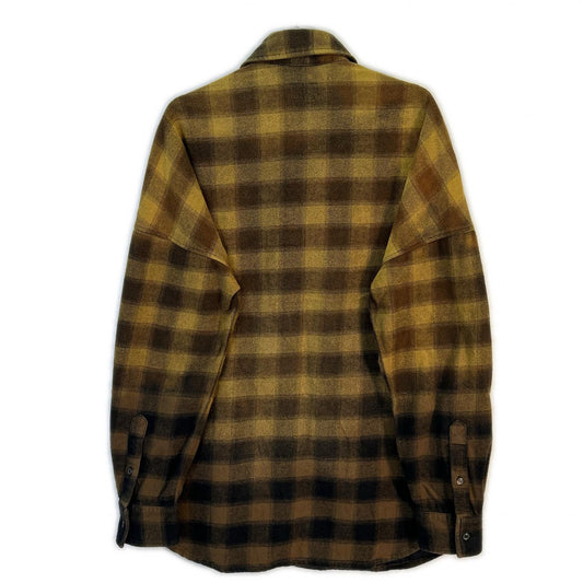 DIESEL ディーゼル 23AW A10687 ブラウン ブロックチェック ネルシャツ トップス