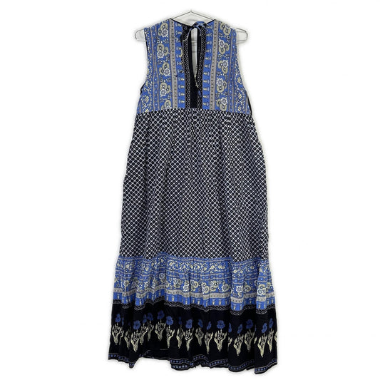 ne Quittez pasヌキテパ Navy x Blue All-over Pattern Sleeveless Dress