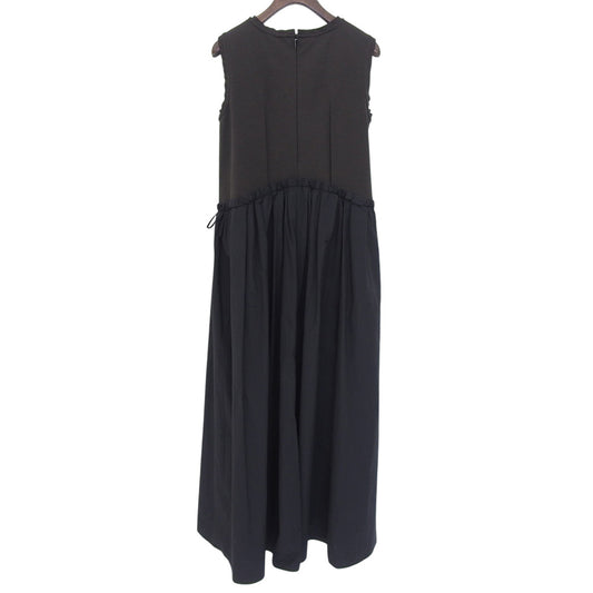LANVIN en Bleu ランバンオンブルー 未使用 タフタコンビ カットソーワンピース レディース ブラウン/ブラック 36 ワンピース