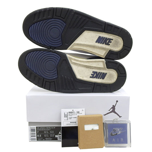 NIKE ナイキ 美品 エアジョーダン3 レトロ OG SP "フォー ザ ラブ" シューズ メンズ ホワイト/グレー系 25cm HV8571-100 シューズ