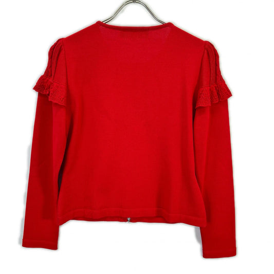 RED COUTURE-LIKE ZIP-UP KNIT TOP 38 LADIES