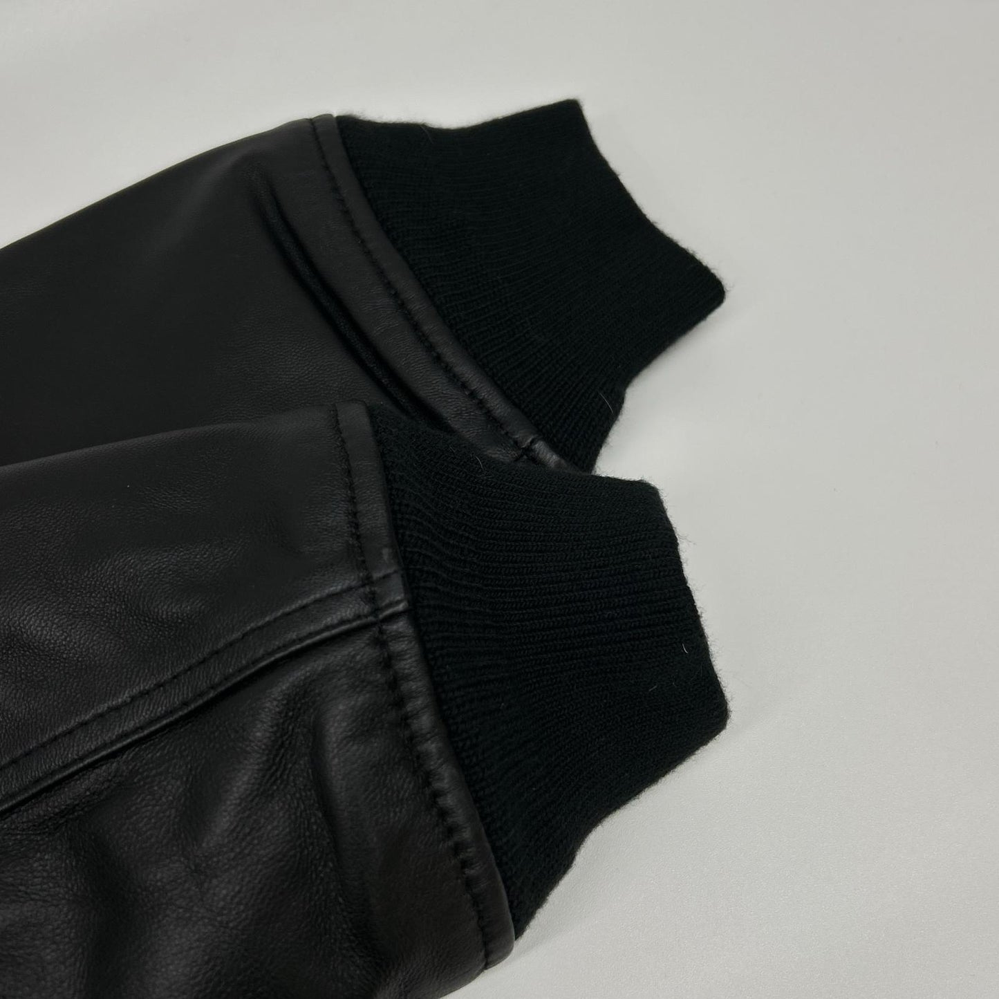 MMMMM Emugo M23010M22-1 Khaki Lamb Leather x Nylon MA-1 Jacket