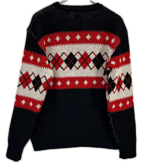 needles ニードルズ 24年製 PU316 レッド Crew Neck Sweater Argyle ニット トップス