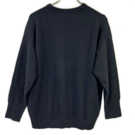 MACPHEE マカフィー 25年製 ブラック NZ LAMBS クルーネックプルオーバー トップス