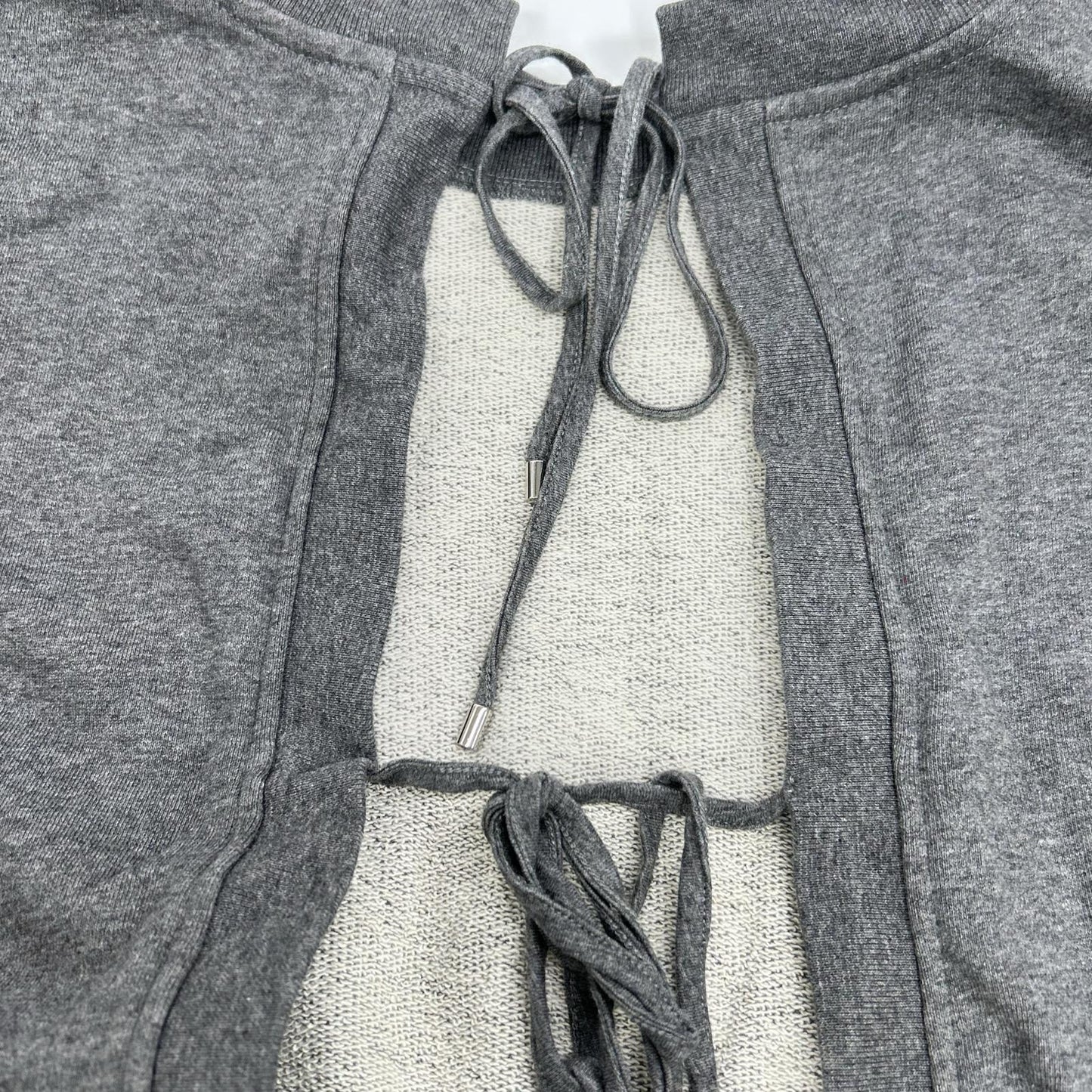 T by ALEXANDER WANG T by Alexander Wang 4C377000B2 21020026 gray back-bow sweatshirt jumpsuit suit set