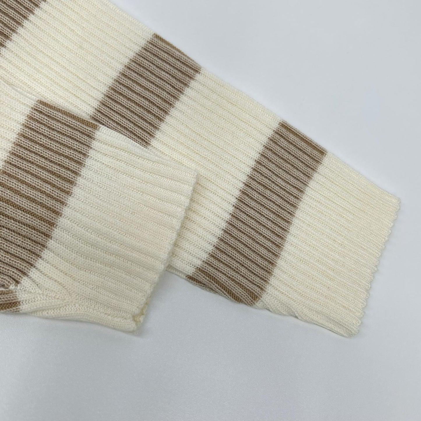 Deuxieme Classe Deuxième Classe 25 Ivory × Beige striped knit sweater Tops