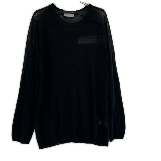 Yohji Yamamoto POUR HOMME Yohji Yamamoto POUR HOMME 24SS HS-K07-983 黑色 透视圆领长袖T恤 上衣