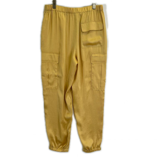 Theory セオリー イエロー クラッシュド サテン カーゴパンツ ボトムス