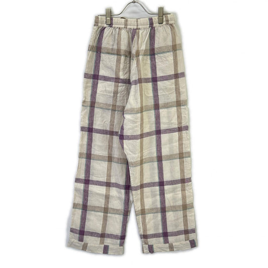 tamaki niime Tamaki Niime Beige × Purple linen pants Bottoms