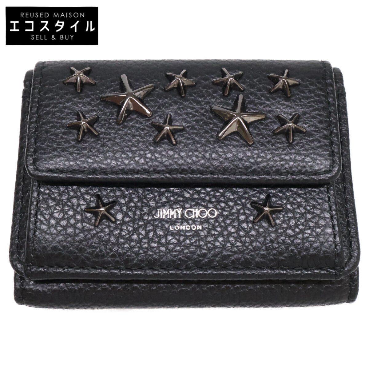 JIMMY CHOO ジミーチュウ 【美品】スタースタッズ レザー コンパクト