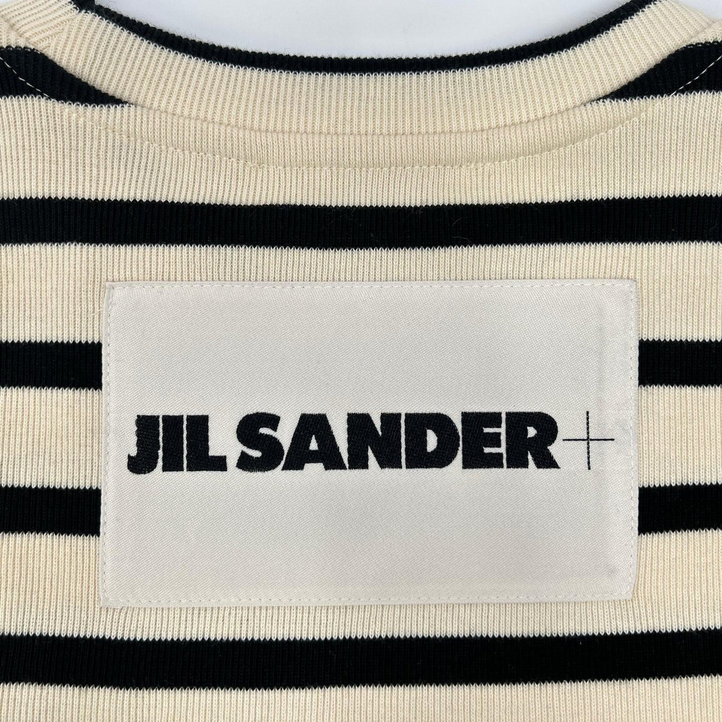 JIL SANDER+ ジルサンダープラス J40GC0111 J46497 アイボリー ボーダー 半袖Tシャツ トップス