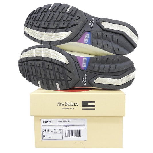 NEW BALANCE ニューバランス U99278L USA製 992 ローカットスニーカー シューズ メンズ ブルー×パープル 26.5cm シューズ