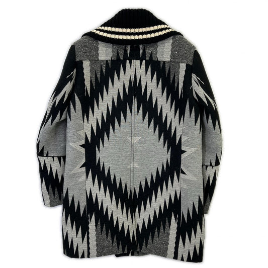 DIESEL BlackGold ディーゼルブラックゴールド グレー ネイティブ柄 コンチョボタン コート コート
