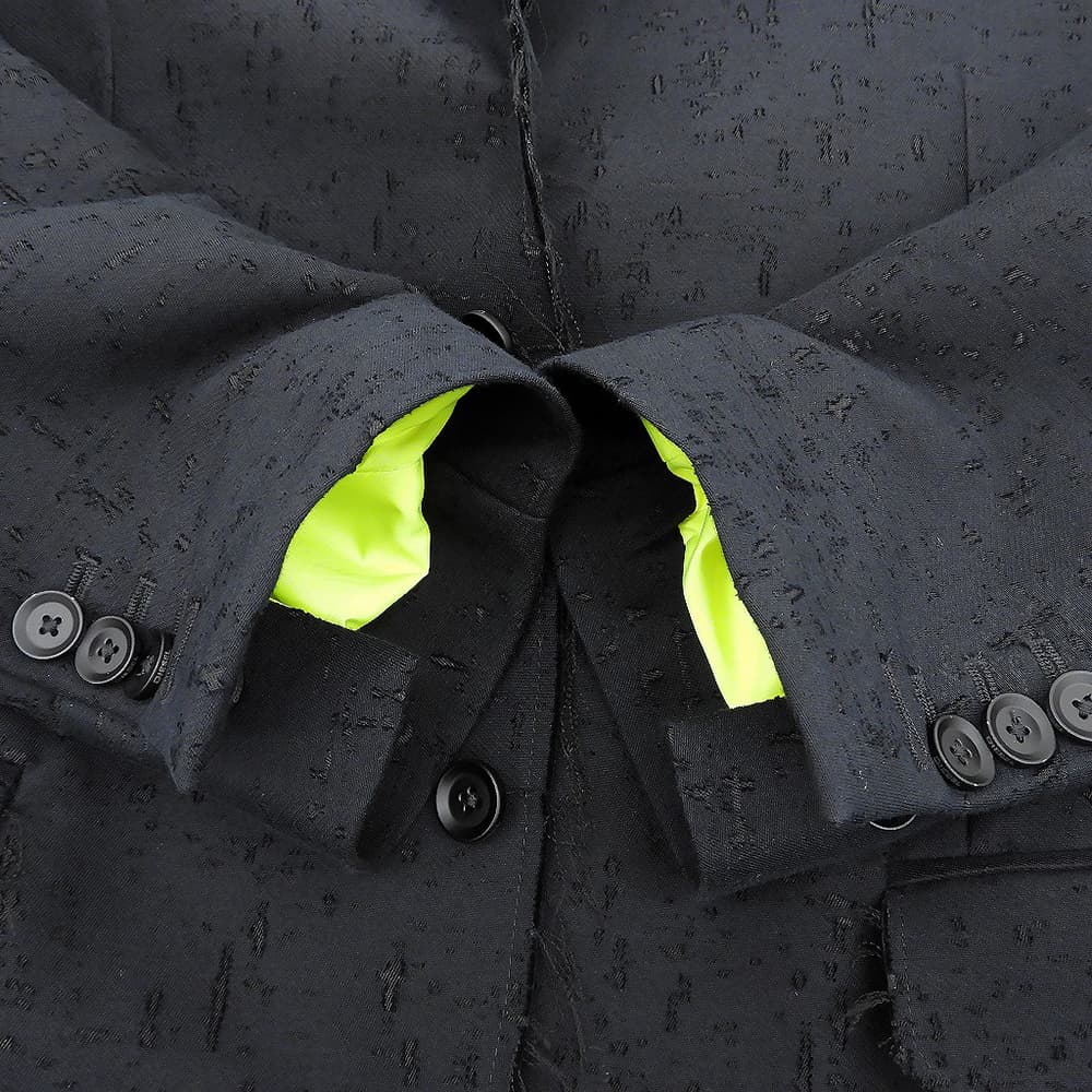DIESEL ディーゼル 美品 シルク混 ダメージ加工 切りっぱなし テーラードジャケット メンズ ブラック 48 ジャケット