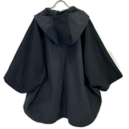 TRADITIONAL WEATHERWEAR トラディショナルウェザーウェア ブラック ウール×ナイロン ライナー付き ケープコート コート