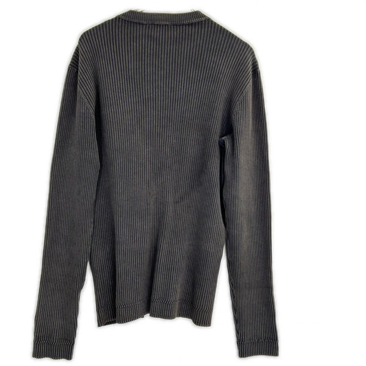 DIESEL ディーゼル チャコールグレー センタージップ リブニットトップス トップス