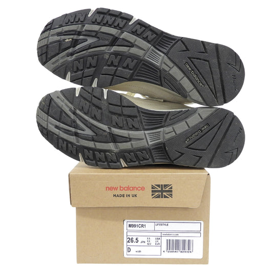 NEW BALANCE ニューバランス 美品 991 US製 ローカットスニーカー シューズ メンズ オフホワイト 8 1/2D M991CR1 シューズ